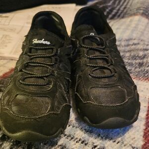 Skechers Womans Black Athletic Sneakers